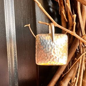 Silpada Silver Hammered Pendant Necklace Square Puffy Pillow S1118